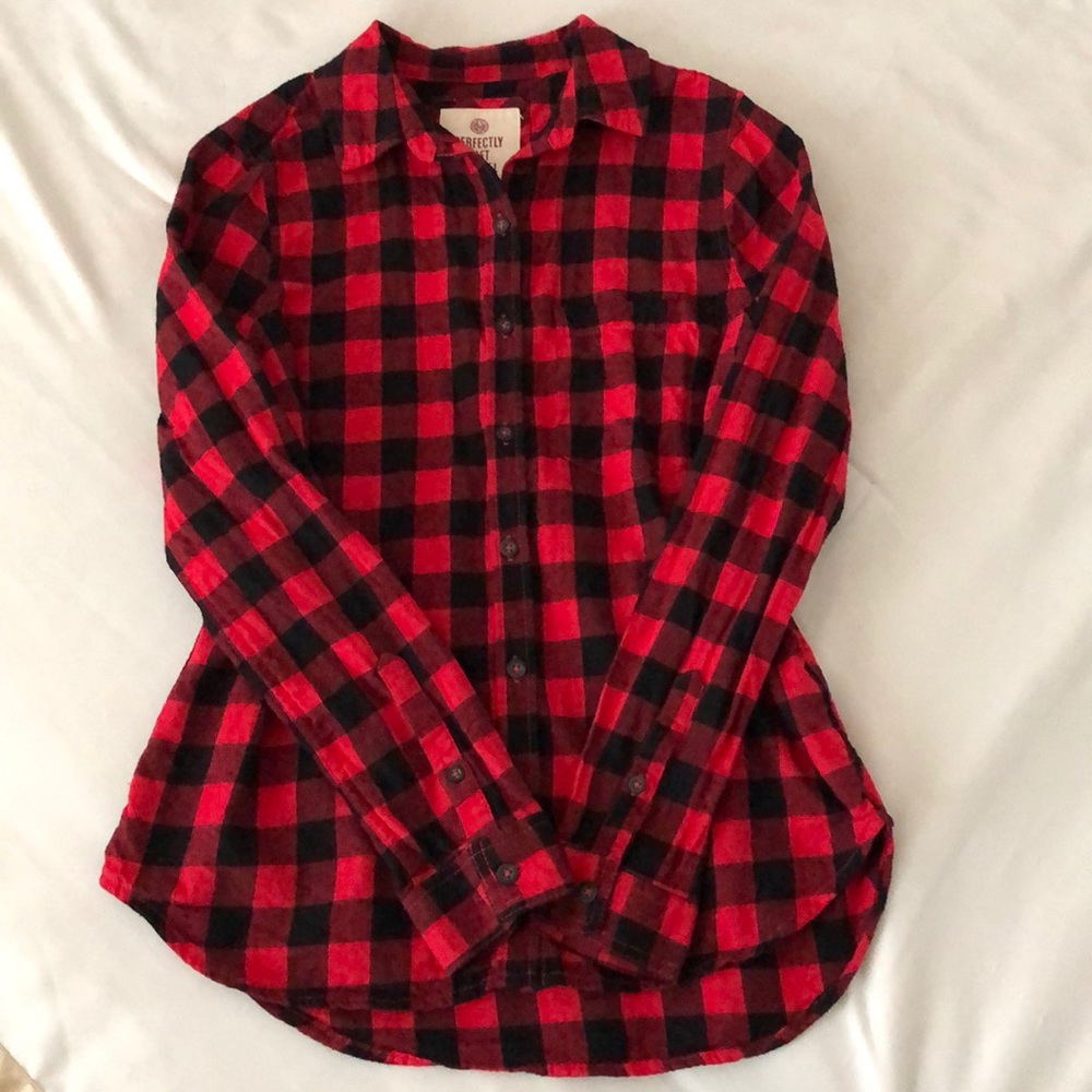 Plaid button flannel. Read description.